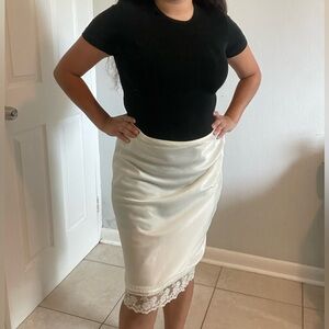 Vintage Christian Dior silky floral lace skirt